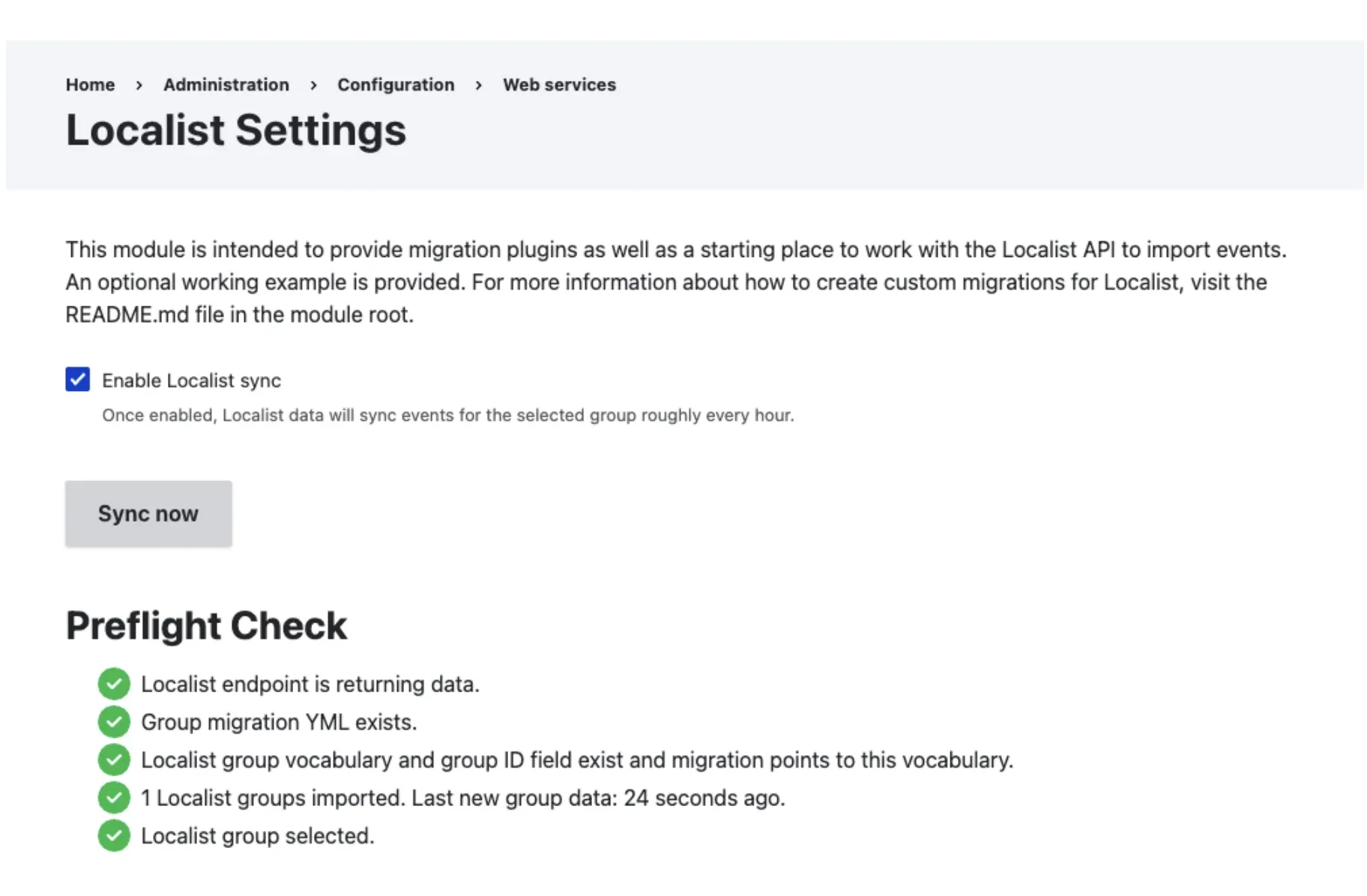 Custom Drupal Localist module